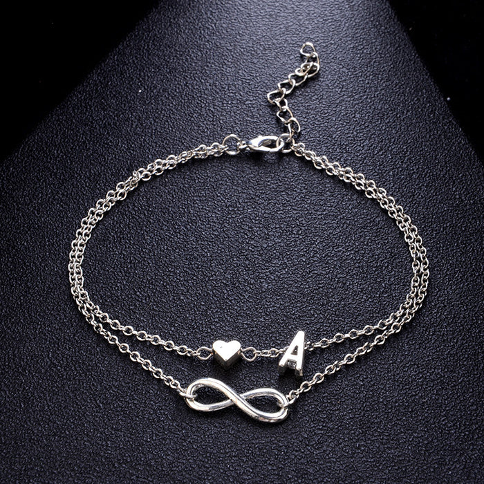 Wholesale love 26 letter alloy anklet JDC-AS-ZW007