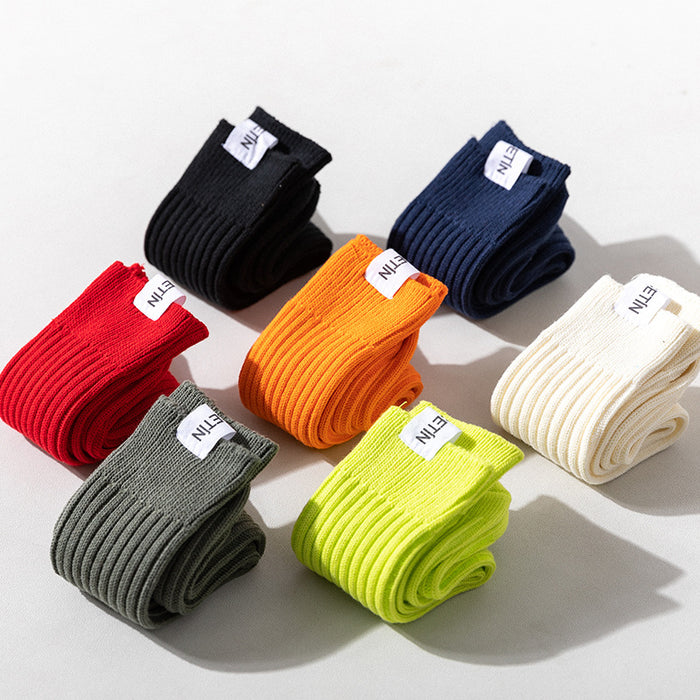 Jewelry WholesaleWholesale medium and high cotton socks trend vertical striped line socks JDC-SK-ShuM003 Sock 舒棉 %variant_option1% %variant_option2% %variant_option3%  Factory Price JoyasDeChina Joyas De China