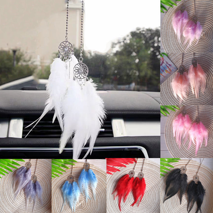 Wholesale Double Feather Dreamcatcher Car Pendant JDC-DC-ZZe002