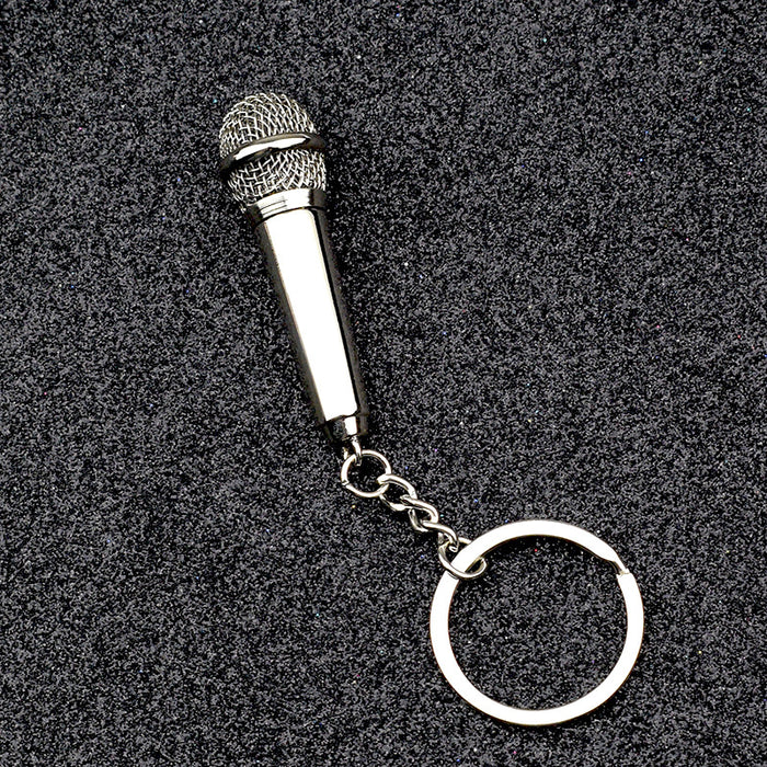 Jewelry WholesaleWholesale Simulation Microphone Alloy Keychain JDC-KC-QiXin002 Keychains 琦鑫 %variant_option1% %variant_option2% %variant_option3%  Factory Price JoyasDeChina Joyas De China