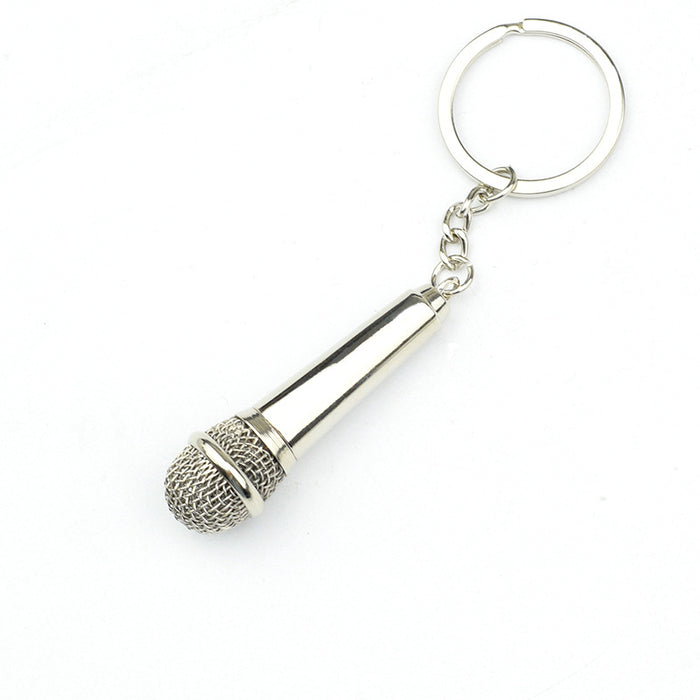 Jewelry WholesaleWholesale Simulation Microphone Alloy Keychain JDC-KC-QiXin002 Keychains 琦鑫 %variant_option1% %variant_option2% %variant_option3%  Factory Price JoyasDeChina Joyas De China