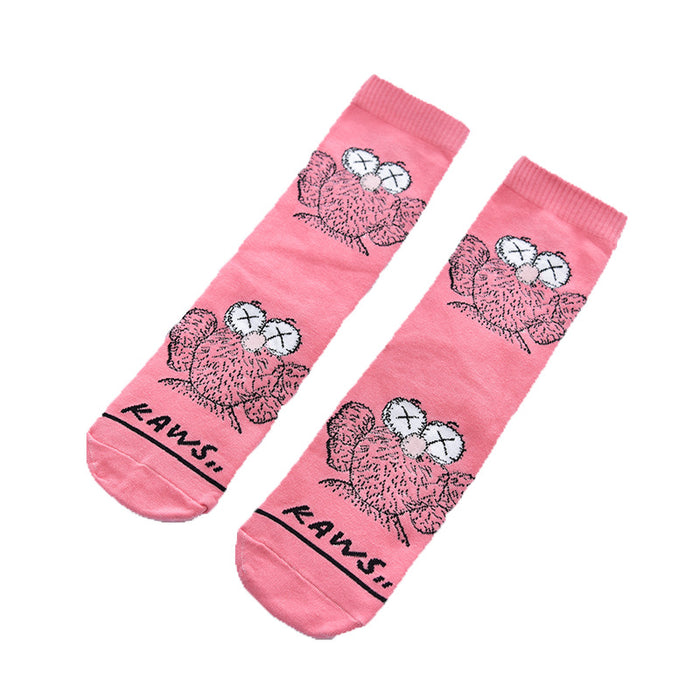 Wholesale spring and summer cartoon pattern straight tube socks cute personality trendy socks JDC-SK-CYu015