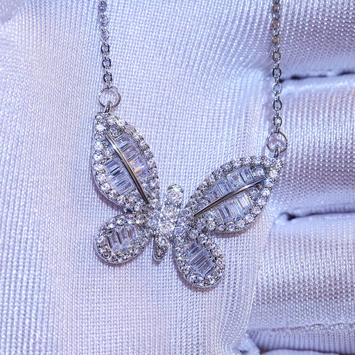 Jewelry WholesaleWholesale Girl Heart Butterfly Inlaid Zircon Necklace JDC-NE-Caos019 Necklaces 曹适 %variant_option1% %variant_option2% %variant_option3%  Factory Price JoyasDeChina Joyas De China