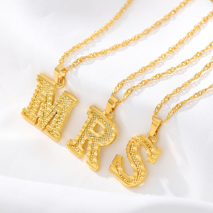 Jewelry WholesaleWholesale 26 English letters gold-plated 18K vacuum electroplating Necklace JDC-NE-MJ003 Necklaces 萌葭 %variant_option1% %variant_option2% %variant_option3%  Factory Price JoyasDeChina Joyas De China