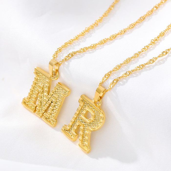 Jewelry WholesaleWholesale 26 English letters gold-plated 18K vacuum electroplating Necklace JDC-NE-MJ003 Necklaces 萌葭 %variant_option1% %variant_option2% %variant_option3%  Factory Price JoyasDeChina Joyas De China