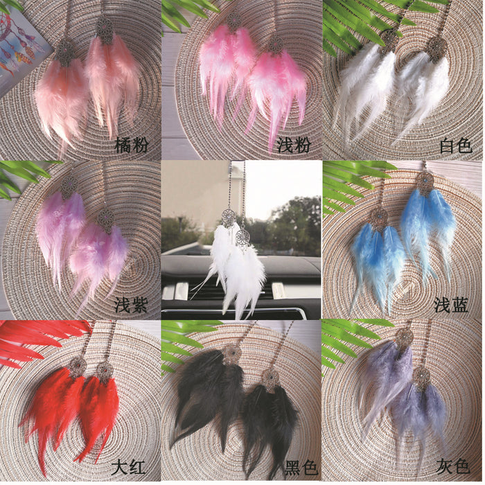 Wholesale Double Feather Dreamcatcher Car Pendant JDC-DC-ZZe002