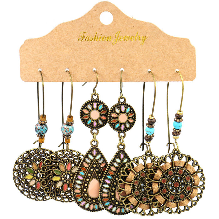 Jewelry WholesaleWholesale hand-woven vintage round metal tassel earrings JDC-ES-HH003 Earrings 汉虹 %variant_option1% %variant_option2% %variant_option3%  Factory Price JoyasDeChina Joyas De China