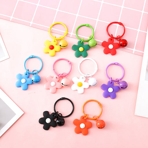 Jewelry WholesaleWholesale Color Small Flower Bell Soft Rubber Metal Keychain JDC-KC-HHui001 Keychains 鸿辉 %variant_option1% %variant_option2% %variant_option3%  Factory Price JoyasDeChina Joyas De China