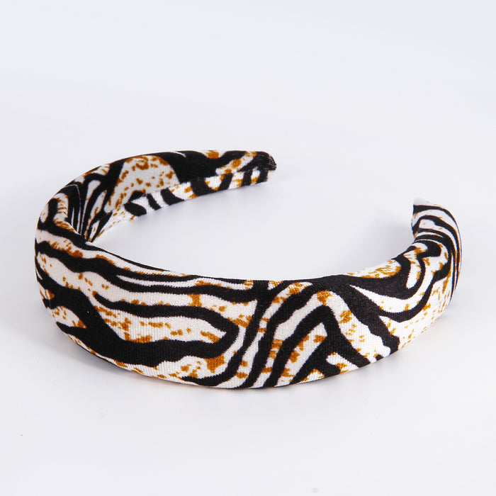 Jewelry WholesaleWholesale Leopard Print Headband Headband Fashion Gold Velvet Wide Brim JDC-HD-Baxuan001 Headband 芭炫 %variant_option1% %variant_option2% %variant_option3%  Factory Price JoyasDeChina Joyas De China