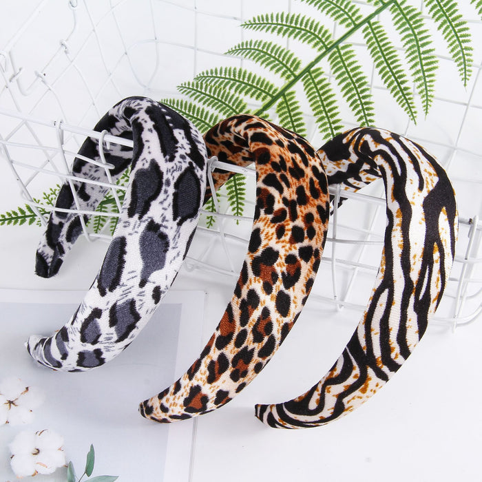 Jewelry WholesaleWholesale Leopard Print Headband Headband Fashion Gold Velvet Wide Brim JDC-HD-Baxuan001 Headband 芭炫 %variant_option1% %variant_option2% %variant_option3%  Factory Price JoyasDeChina Joyas De China