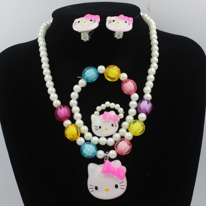 Jewelry WholesaleWholesale Girls Necklace Bracelet Four Piece KT Cat Jewelry Set MOQ≥3 JDC-NE-Shangd004 Necklaces 双德 %variant_option1% %variant_option2% %variant_option3%  Factory Price JoyasDeChina Joyas De China