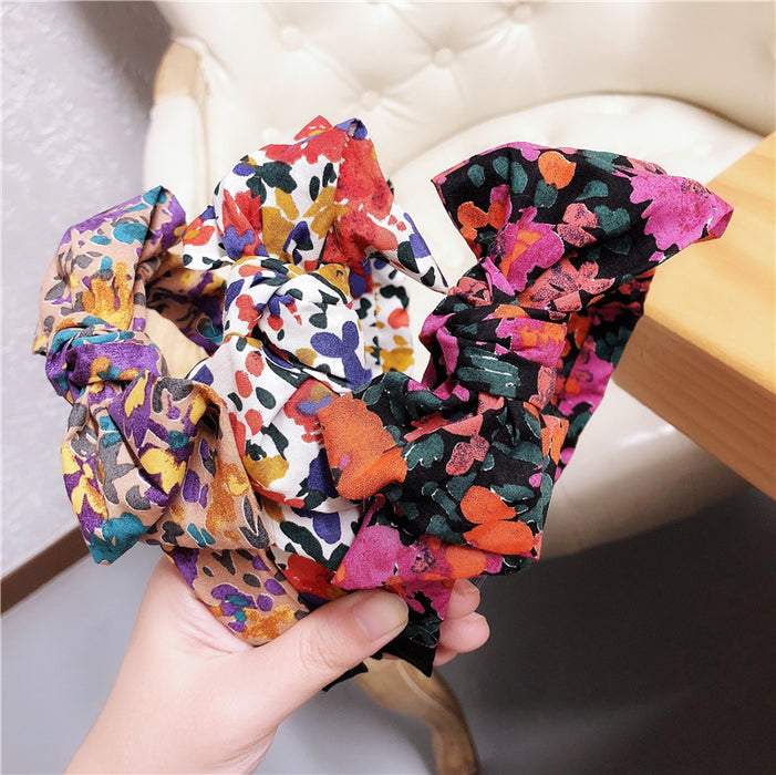 Wholesale Headband cloth ink floral bow headband JDC-HD-TianRui002