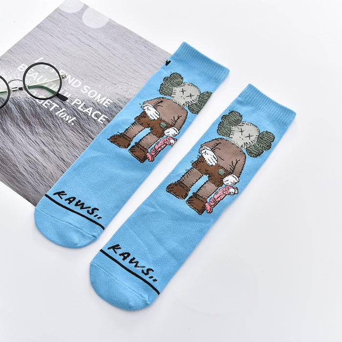 Wholesale spring and summer cartoon pattern straight tube socks cute personality trendy socks JDC-SK-CYu015