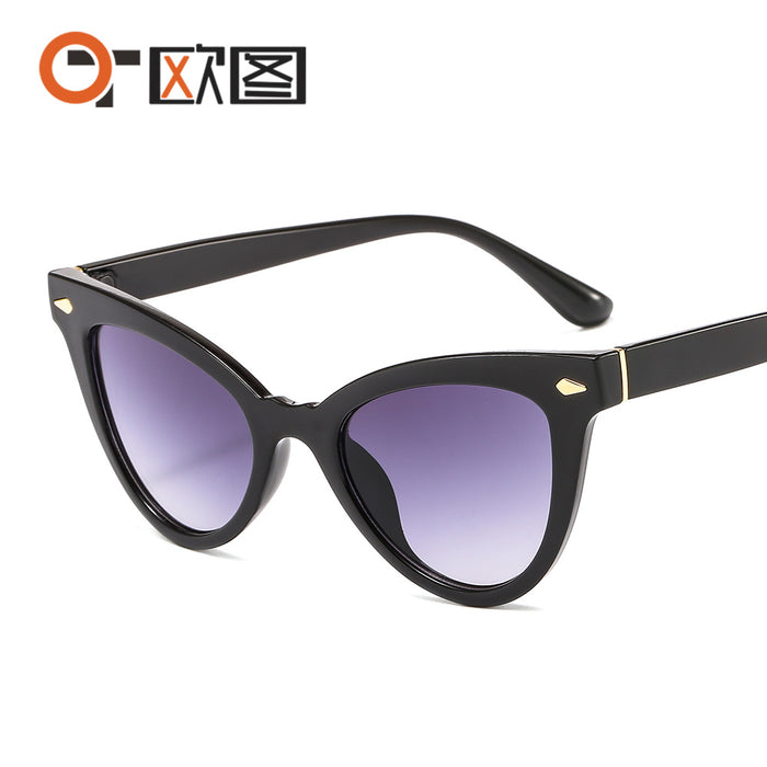 Wholesale Sunglasses PC Cat Eye Shape Color Grain JDC-SG-OuT038