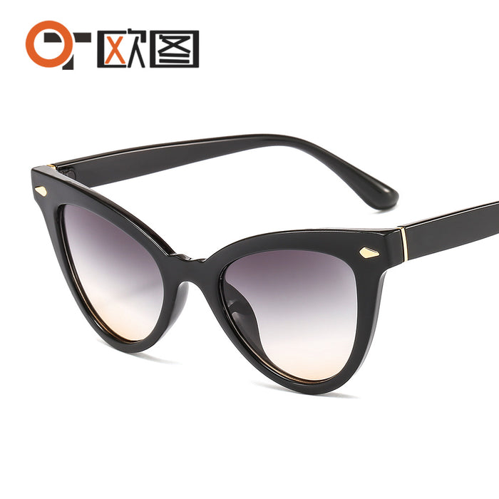 Wholesale Sunglasses PC Cat Eye Shape Color Grain JDC-SG-OuT038