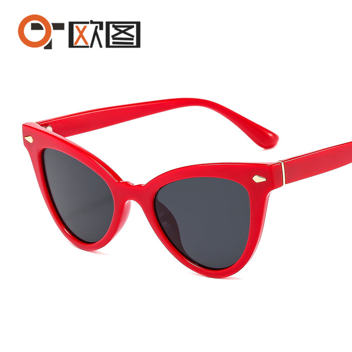 Wholesale Sunglasses PC Cat Eye Shape Color Grain JDC-SG-OuT038