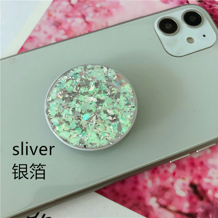 Wholesale Grips Mobile Phone Holder Plastic Glitter Tinfoil Phone Holder Folding MOQ≥2 JDC-PS-Weijiu004