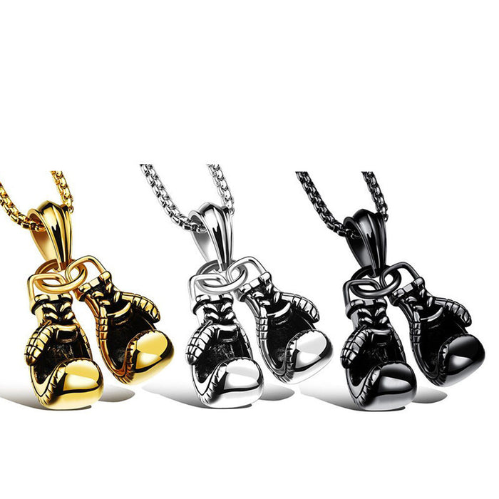 Wholesale fitness boxing gloves metal necklace lettering domineering JDC-NE-kefeng001