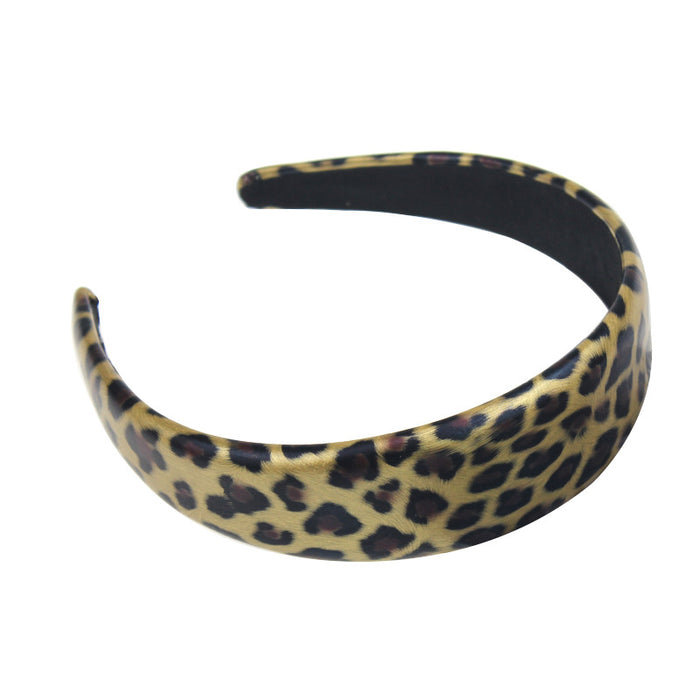 Jewelry WholesaleWholesale Leopard Print Leather Headband Leather Print Headband JDC-HD-Baxuan002 Headband 芭炫 %variant_option1% %variant_option2% %variant_option3%  Factory Price JoyasDeChina Joyas De China