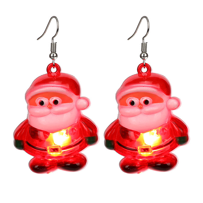 Wholesale Earrings Plastic Christmas Party LED Lights Glow JDC-ES-HSA001