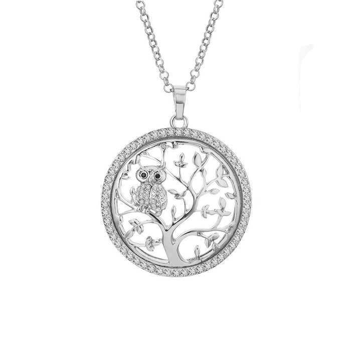 Jewelry WholesaleWholesale Alloy Hollow Tree of Life Diamond Animal Owl Necklace MOQ≥2 JDC-NE-ShenXi001 Necklaces 晟玺 %variant_option1% %variant_option2% %variant_option3%  Factory Price JoyasDeChina Joyas De China