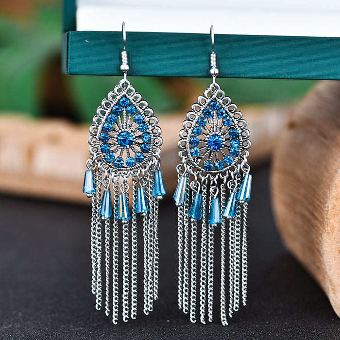 Wholesale Earrings Alloy Vintage Drop Shaped Diamonds MOQ≥2 JDC-ES-Daiq045