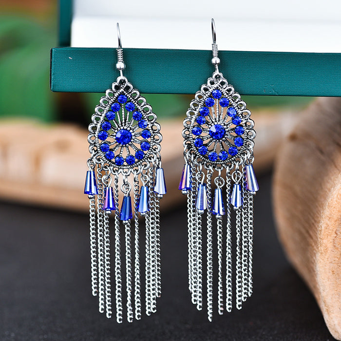 Wholesale Earrings Alloy Vintage Drop Shaped Diamonds MOQ≥2 JDC-ES-Daiq045