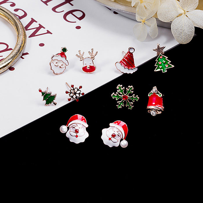 Wholesale Earrings Alloy Christmas Snowflake Elk Bells JDC-ES-MDD071