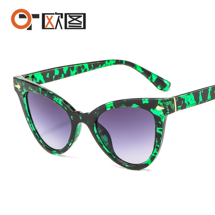 Wholesale Sunglasses PC Cat Eye Shape Color Grain JDC-SG-OuT038