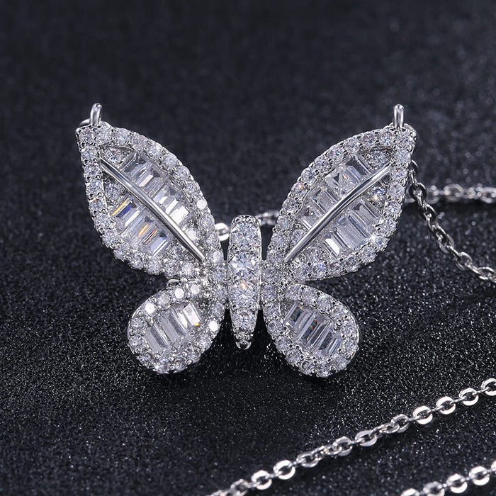 Jewelry WholesaleWholesale Girl Heart Butterfly Inlaid Zircon Necklace JDC-NE-Caos019 Necklaces 曹适 %variant_option1% %variant_option2% %variant_option3%  Factory Price JoyasDeChina Joyas De China