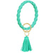 Jewelry WholesaleWholesale Wave Silicone Bracelet PU Tassel Wrist Keychain MOQ≥2 JDC-KC-SHong001 Keychains 尚宏 %variant_option1% %variant_option2% %variant_option3%  Factory Price JoyasDeChina Joyas De China