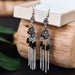 Jewelry WholesaleWholesale Rhinestone Small Flower Alloy Tassel Earrings JDC-ES-Daiq021 Earrings 黛茜 %variant_option1% %variant_option2% %variant_option3%  Factory Price JoyasDeChina Joyas De China