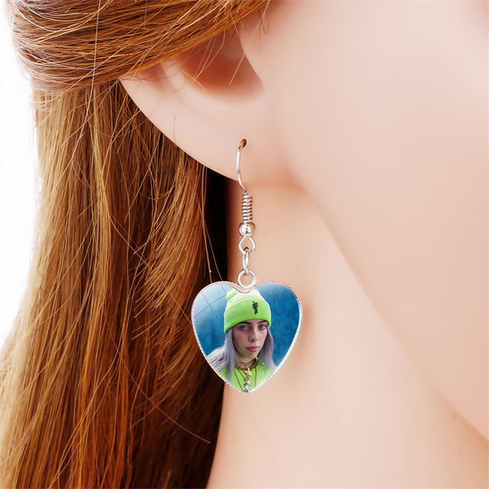 Wholesale Earrings Metal Love Time Gems Fan Souvenirs JDC-ES-NH018