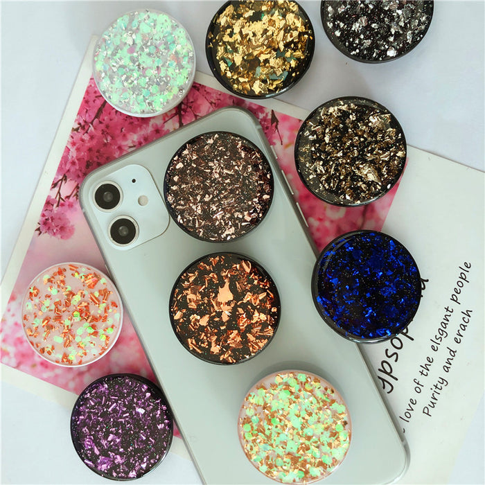 Wholesale Grips Mobile Phone Holder Plastic Glitter Tinfoil Phone Holder Folding MOQ≥2 JDC-PS-Weijiu004