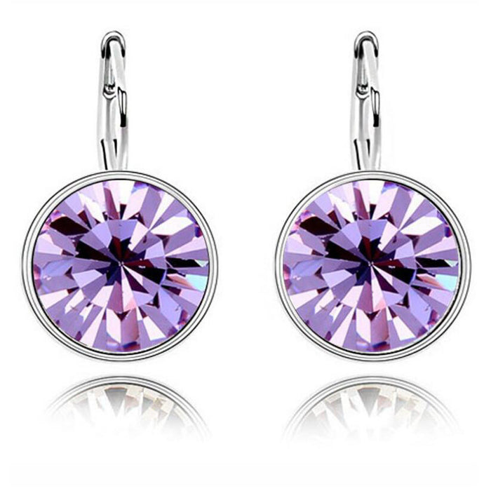 Wholesale Metal Crystal Earrings Stud Earrings Women's Round Flashing Diamonds JDC-ES-Bingm024