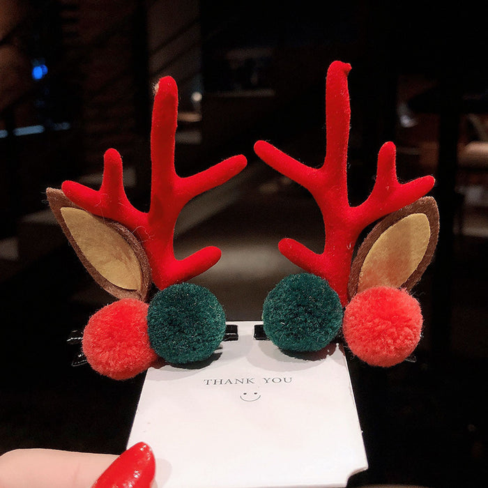 Wholesale Christmas Headwear Rabbit Ears Antlers New Year Hairpins Girls Hats Hairpins Children's Hair JDC-HD-tengZ001