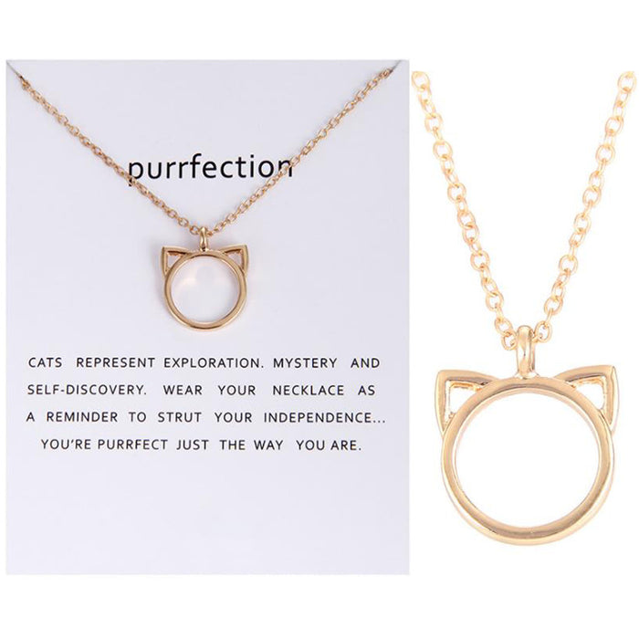 Wholesale Hollow Out Cat Ears Alloy Necklaces JDC-NE-YuL002