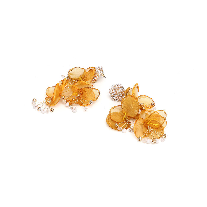 Jewelry WholesaleWholesale handmade fabric floral pearl earrings JDC-ES-MY257 Earrings 曼茵 %variant_option1% %variant_option2% %variant_option3%  Factory Price JoyasDeChina Joyas De China