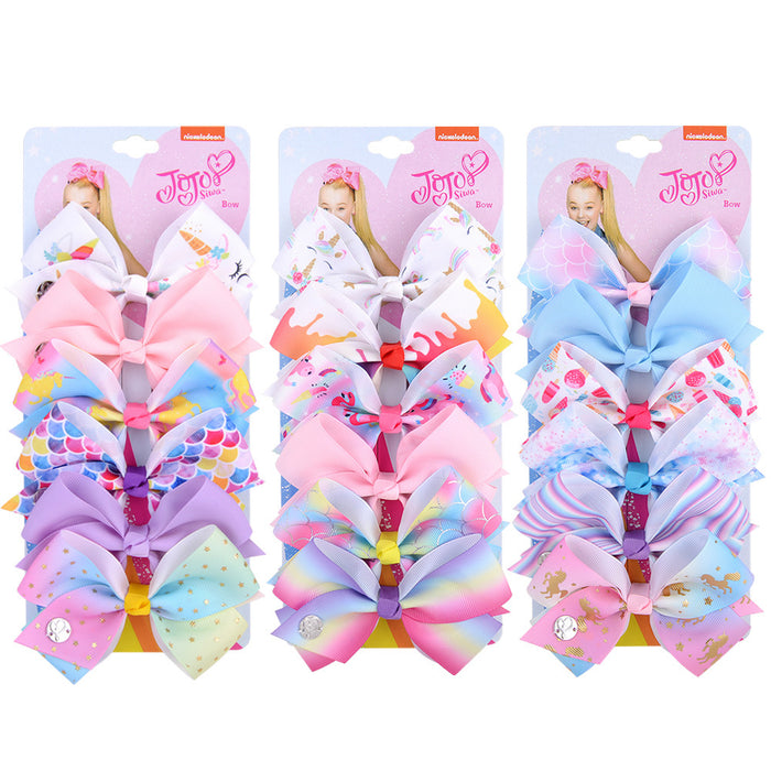 Wholesale kids bow 5 inch hair accessories set MOQ≥2 JDC-HC-YL075