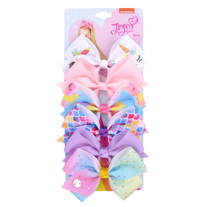 Wholesale kids bow 5 inch hair accessories set MOQ≥2 JDC-HC-YL075