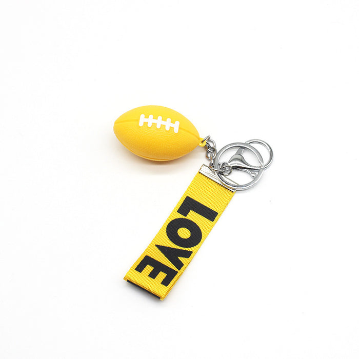 Wholesale Keychain Plastic Simulation Rugby Pendant MOQ≥2 JDC-KC-Fanni001