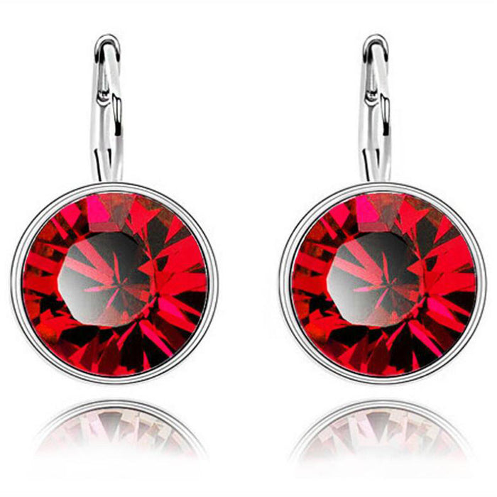 Wholesale Metal Crystal Earrings Stud Earrings Women's Round Flashing Diamonds JDC-ES-Bingm024