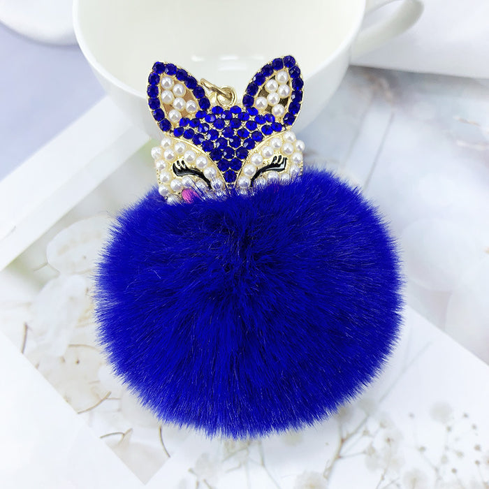 Jewelry WholesaleWholesale faux Rex rabbit hair rhinestone keychain MOQ≥10 JDC-KC-YZ003 Keychains 永泽 %variant_option1% %variant_option2% %variant_option3%  Factory Price JoyasDeChina Joyas De China