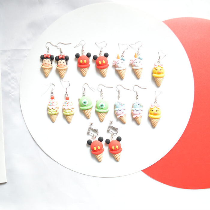 Wholesale Earrings Resin Ice Cream Unicorn Ice Cream Earrings JDC-ES-Xienuo013