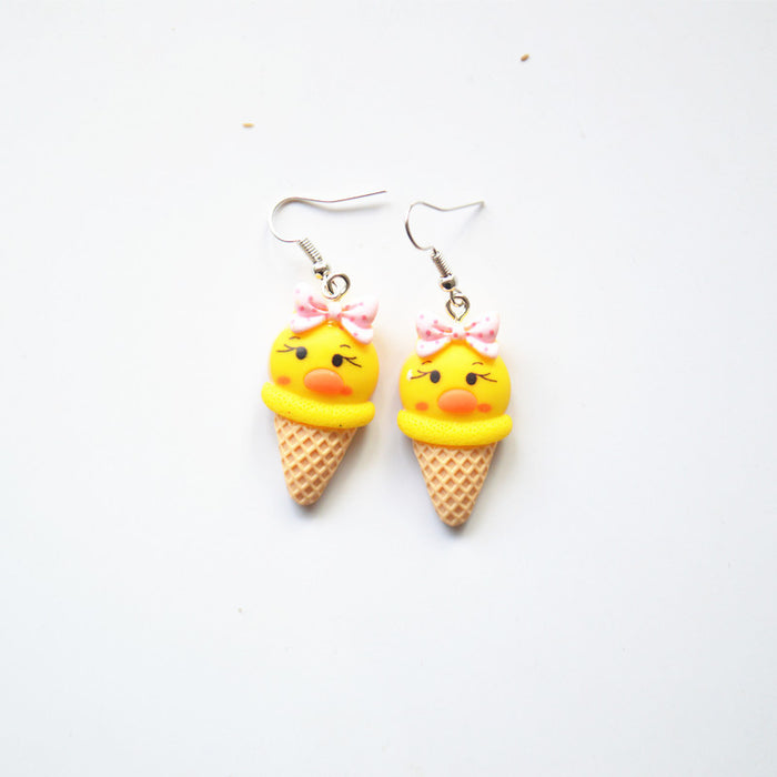 Wholesale Earrings Resin Ice Cream Unicorn Ice Cream Earrings JDC-ES-Xienuo013