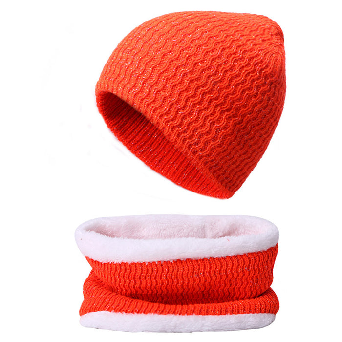 Wholesale Scarf Hat Two Piece Cotton Acrylic Fleece Thickening Warmth JDC-SF-Kaip010