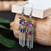 Jewelry WholesaleWholesale Rhinestone Small Flower Alloy Tassel Earrings JDC-ES-Daiq021 Earrings 黛茜 %variant_option1% %variant_option2% %variant_option3%  Factory Price JoyasDeChina Joyas De China