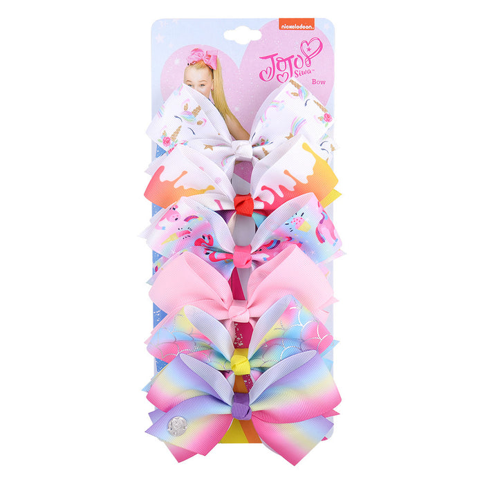 Wholesale kids bow 5 inch hair accessories set MOQ≥2 JDC-HC-YL075