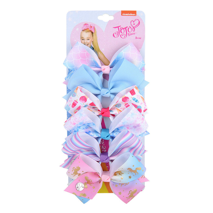 Wholesale kids bow 5 inch hair accessories set MOQ≥2 JDC-HC-YL075