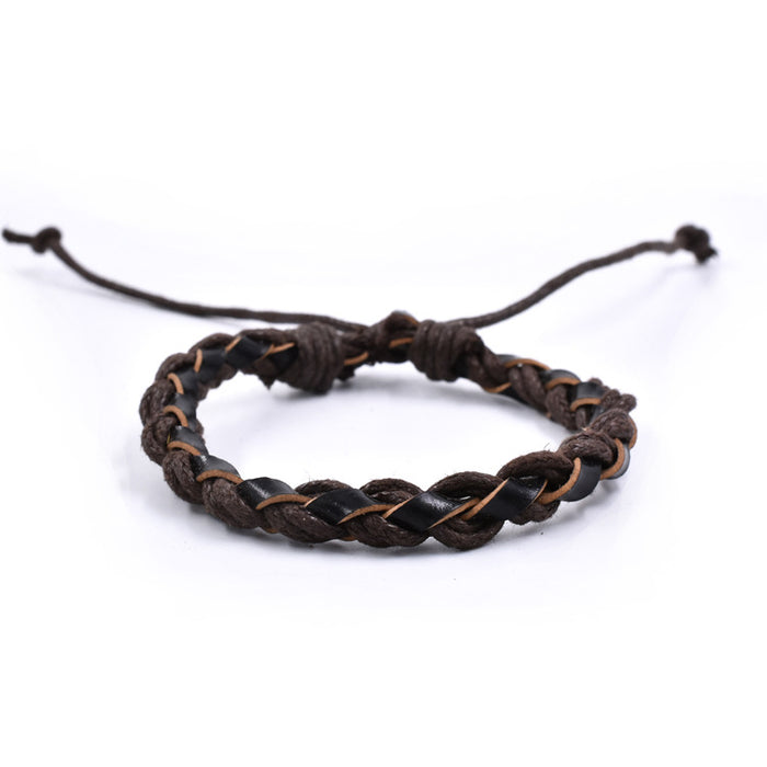 Wholesale religious style English monogram leather bracelet multi-layer adjustable WWJD bracelet JDC-BT-TianG003